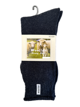 1 Pair Premium Mens Wool Heavy Duty Thick Work Socks Cushion Woolen - Navy