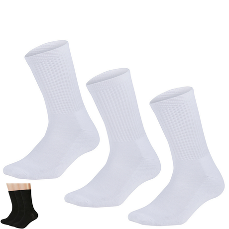 3 Pairs Bamboo Socks Unisex Premium Fiber Sock Super Soft Crew Tennis Sox - Black