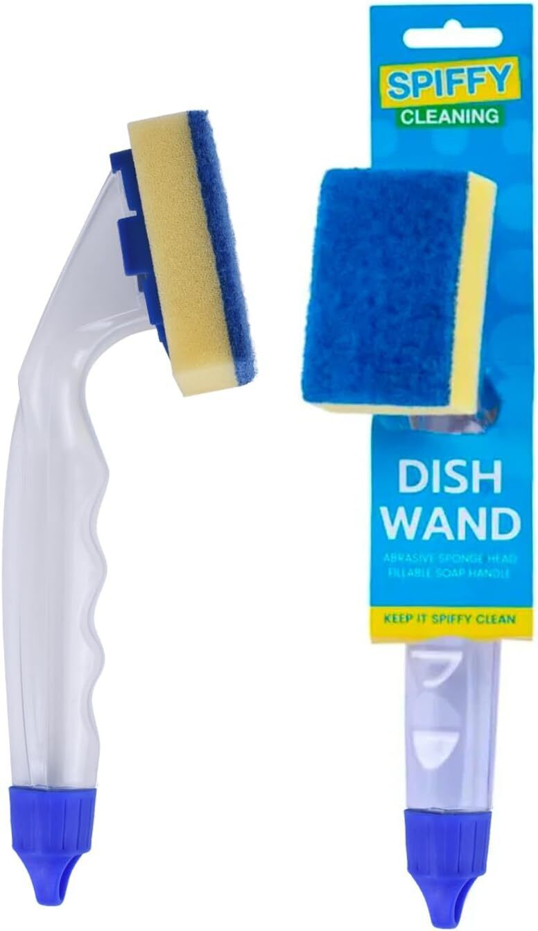 12x Spiffy Dish Wand w Fillable Soap Handle Bulk