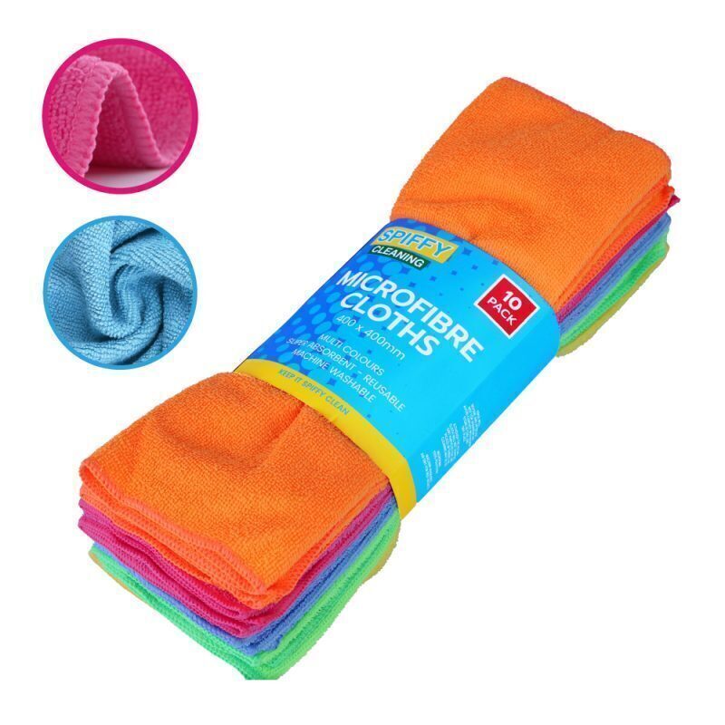 10pcs Microfibre Cloths Dish Car Towel Glass Cleaning Washable - 40*40cm