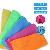 10pcs Microfibre Cloths Dish Car Towel Glass Cleaning Washable - 40*40cm