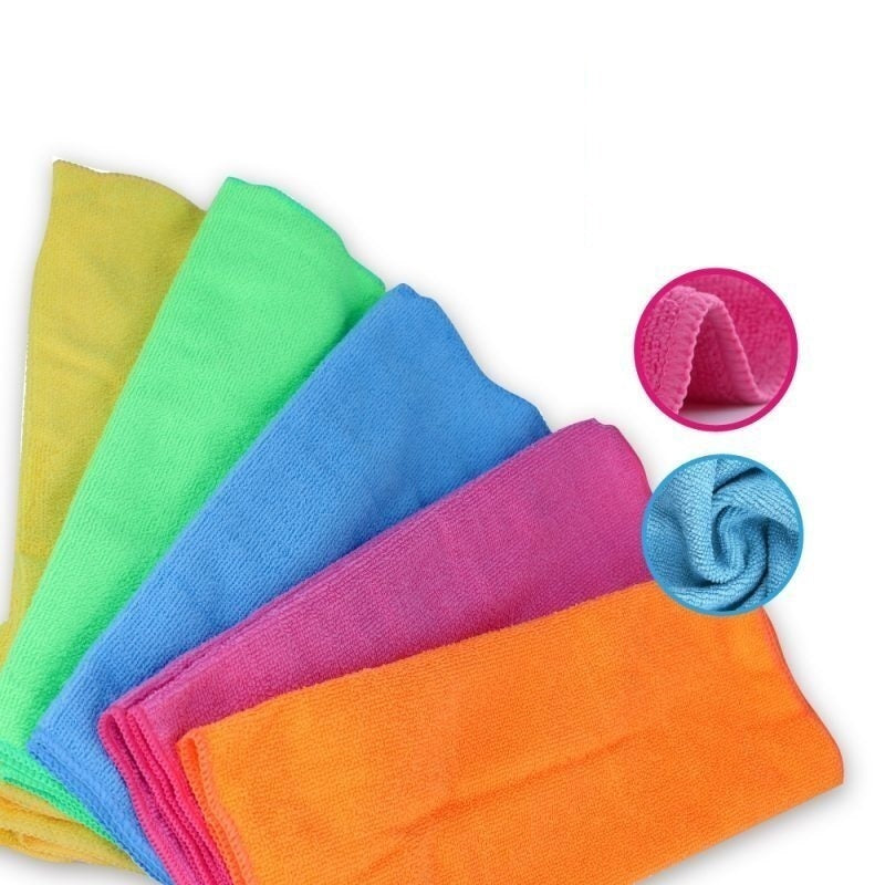 10pcs Microfibre Cloths Dish Car Towel Glass Cleaning Washable - 40*40cm