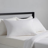 2x Premium 100% Cotton Pillow with Cover Filled Durable Soft Standard - 48x74cm