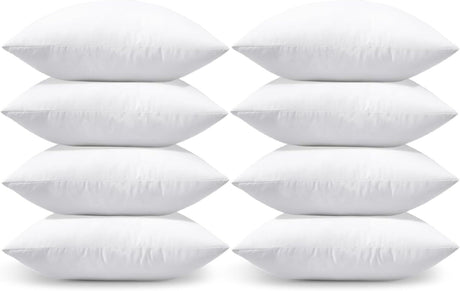 8x Premium 100% Cotton Pillow with Cover Filled Durable Soft Standard - 48x74cm