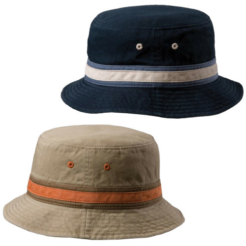 STETSON Everett 100% Cotton Bucket Hat Summer Brim Foldable Travel Cap Packable - Navy