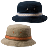 STETSON Everett 100% Cotton Bucket Hat Summer Brim Foldable Travel Cap Packable - Navy