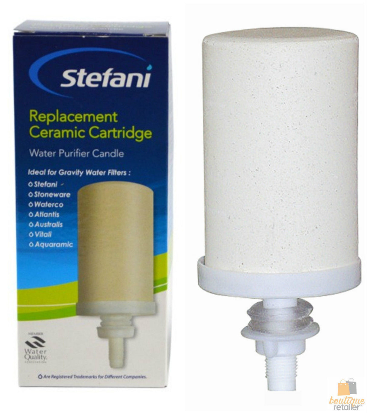 STEFANI Replacement Ceramic Water Filter Cartridge Purifier Candle Natural