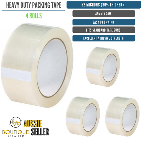 4 Rolls Packing Heavy Duty Packing Packaging Tape EXTRA STRONG 52 Microns 48mm