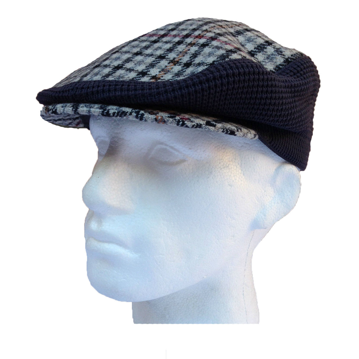 English Stretch Tweed Hat Flat Driving Cap Scottish Tartan Tamoshanta Made in UK