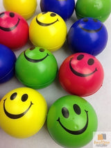 12x STRESS BALLS Hand Relief Squeeze Toy Reliever Antistress Soft Smiley MULTI