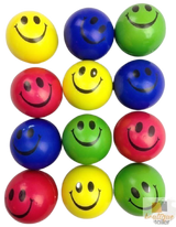 12x STRESS BALLS Hand Relief Squeeze Toy Reliever Antistress Soft Smiley MULTI