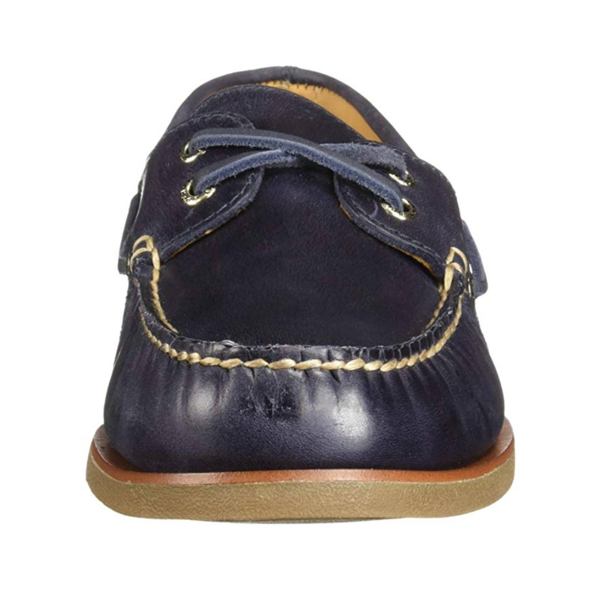 Sperry Mens Gold Cup A/O 2 Eye Leather Boat Shoes Top Sider Orleans - Navy/Gum