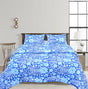 Super King Comforter Set with 2 Pillow Cases in Light Blue Floral