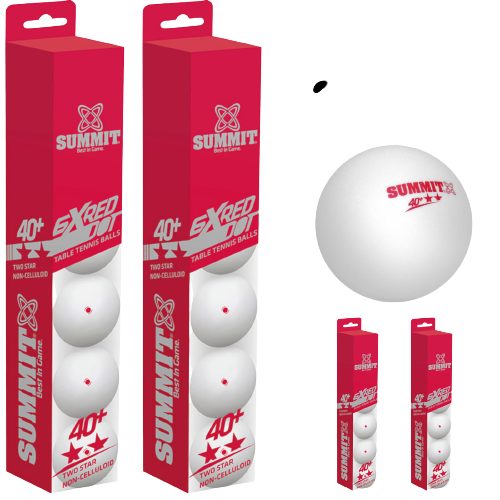 24x Table Tennis Balls 40+ Ping Pong Game Non-Celluloid - 2 Star Red Dot