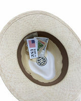 Hand Woven Panama Cooler Hat Summer Fedora Uncrushable Waterproof - Tan