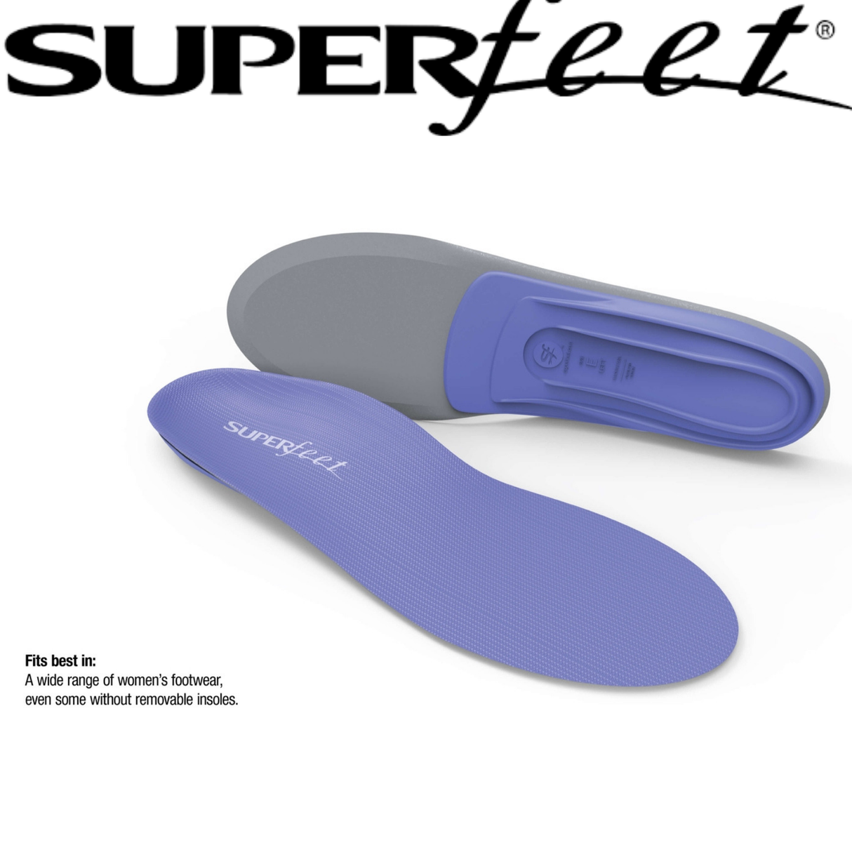 SUPERFEET BLUEBERRY Insoles Inserts Orthotics Arch Support Cushion Support