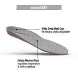 SUPERFEET Merino Wool Insoles Inserts Orthotics Arch Support Cushion - Grey