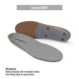 SUPERFEET Merino Wool Insoles Inserts Orthotics Arch Support Cushion - Grey