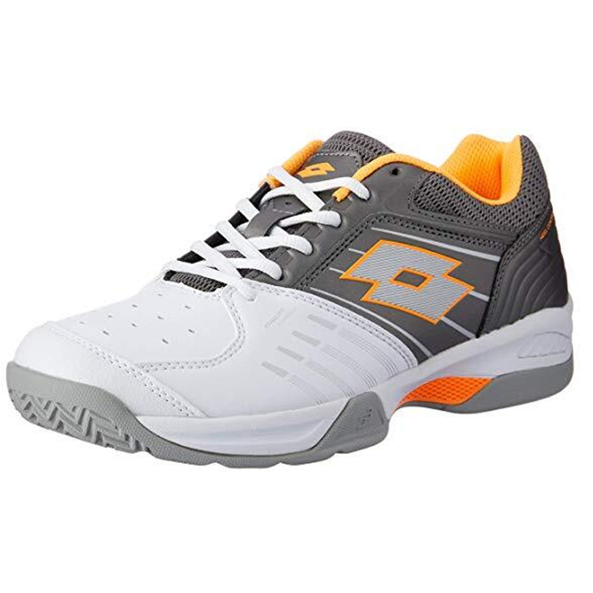 LOTTO Mens T Tour 600 X Tennis Shoes All Court Sports Sneakers Trainers - White/Titan Grey