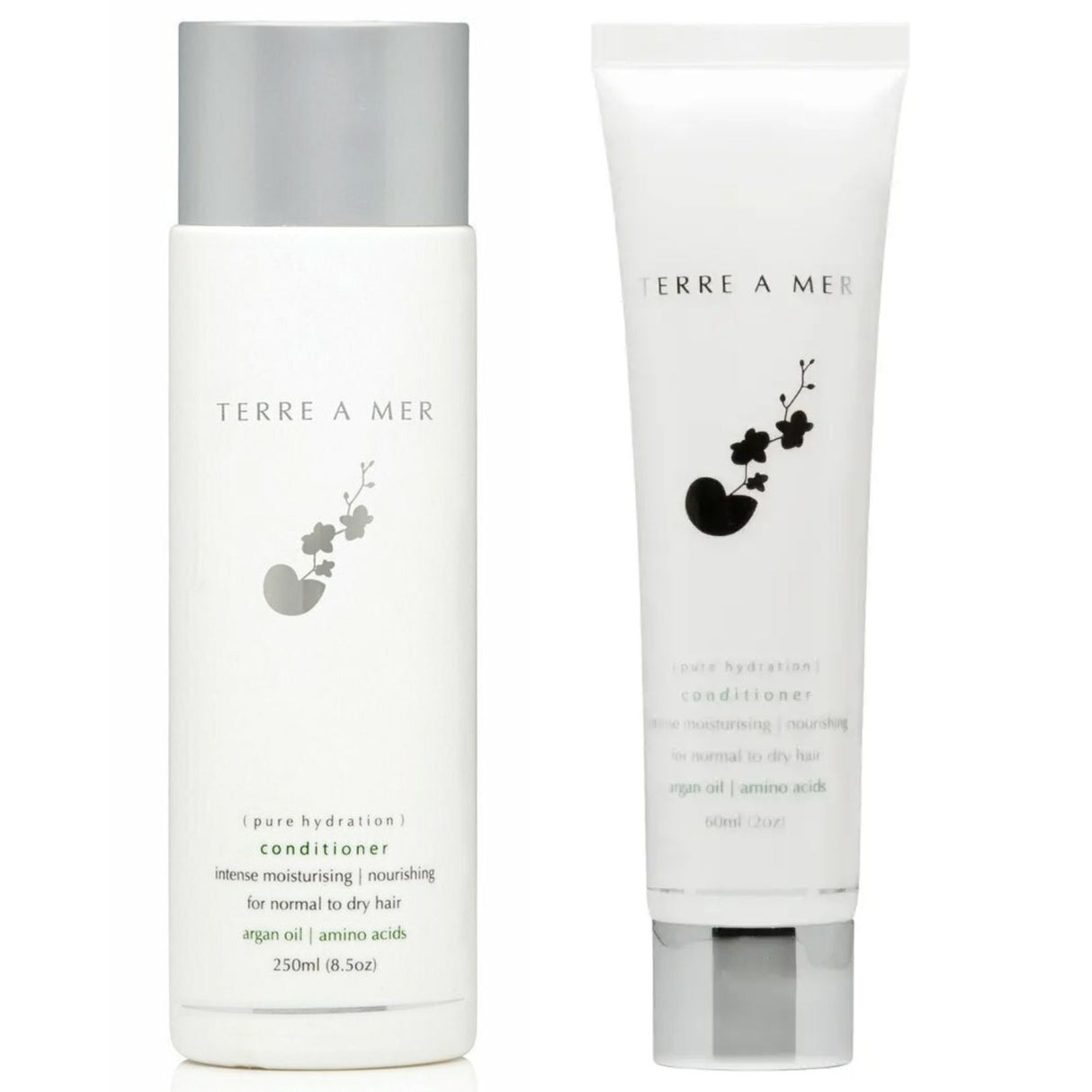 2pc Set Terre A Mer Pure Hydration Conditioner 60ml Travel Size & 250ml