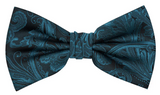 Premium Tapestry Bow Tie Floral Paisley - Jade