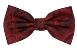 Premium Tapestry Bow Tie Floral Paisley - Scarlet