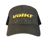 Volkl Trucker Baseball Army Hat Cap - Olive/Neon Yellow