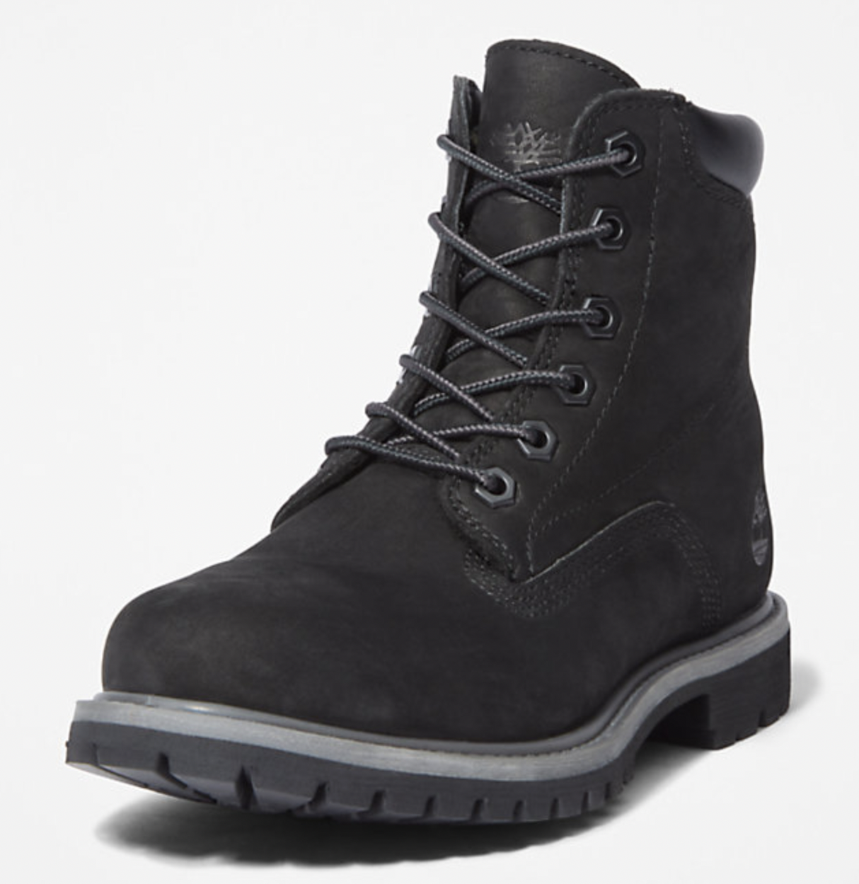 Timberland Womens Waterville 6 Inch Leather Waterproof Boot - Black Nubuck