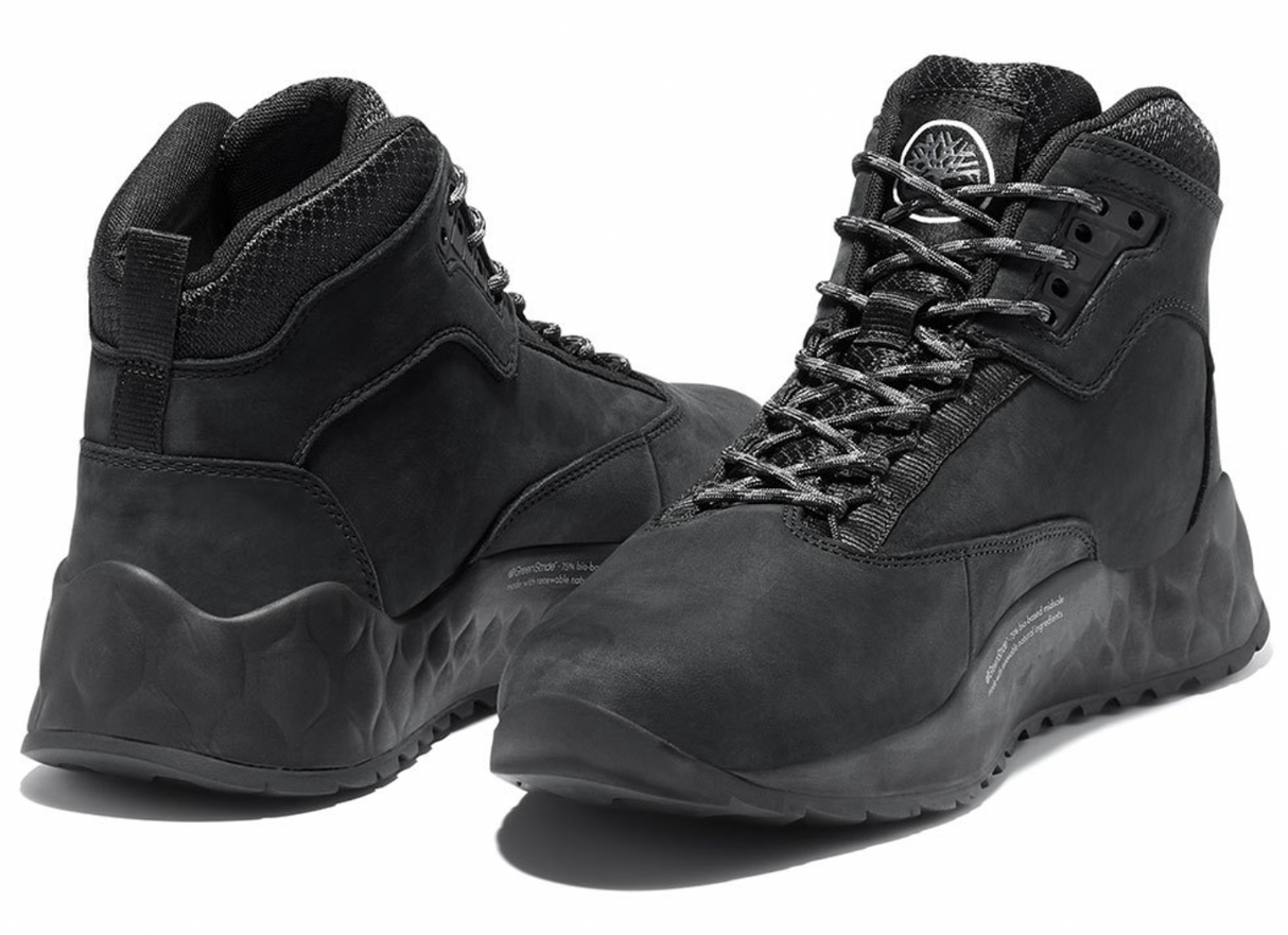 Timberland Mens Solar Wave Mid Leather Lace-Up Hiking Boot - Blackout Nubuck