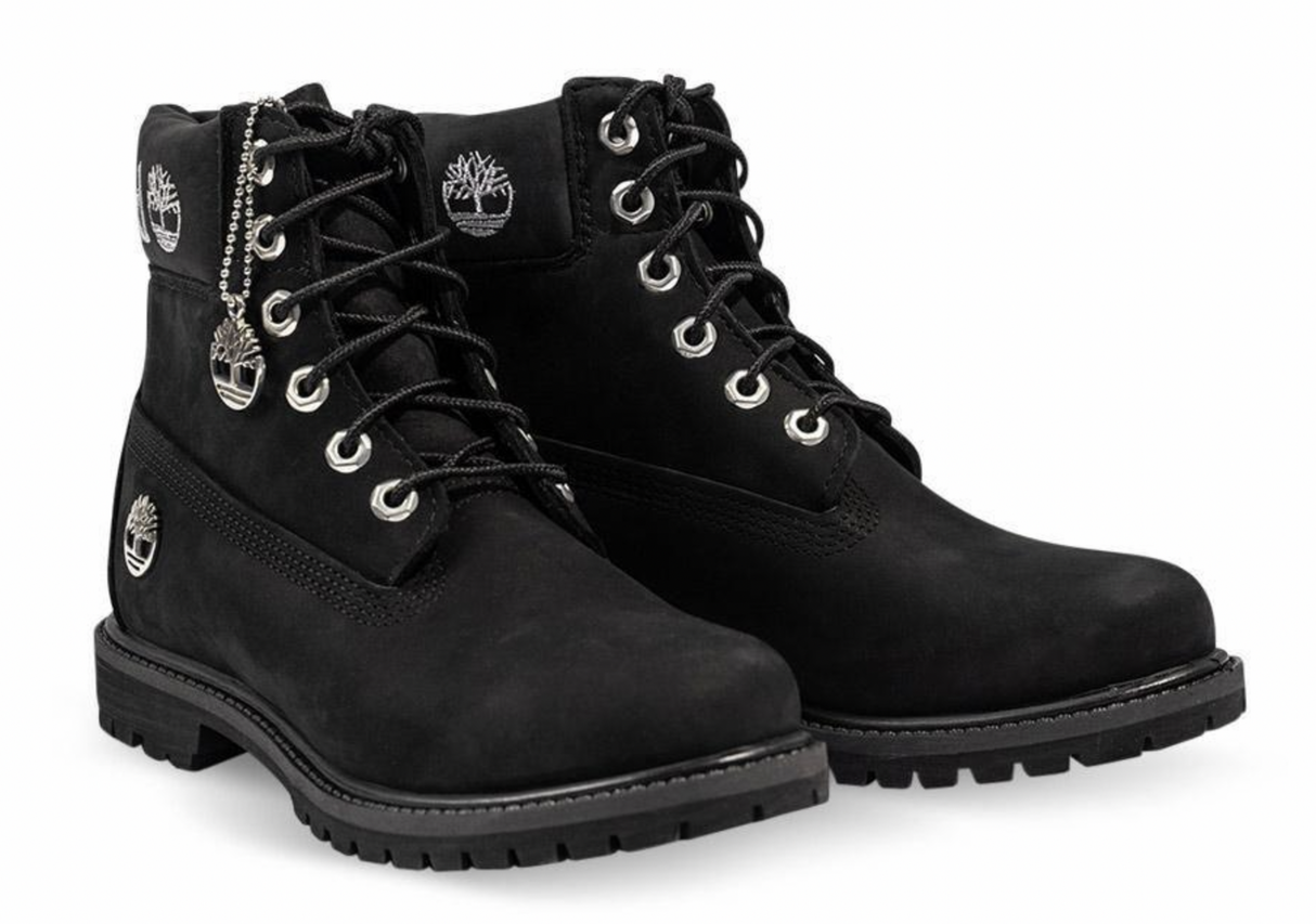 Timberland Womens Premium 6 Inch Leather Waterproof Boot - Black Nubuck