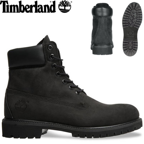 TIMBERLAND Mens 6-Inch Premium Waterproof Boots Original Iconic Shoes - Black Nubuck