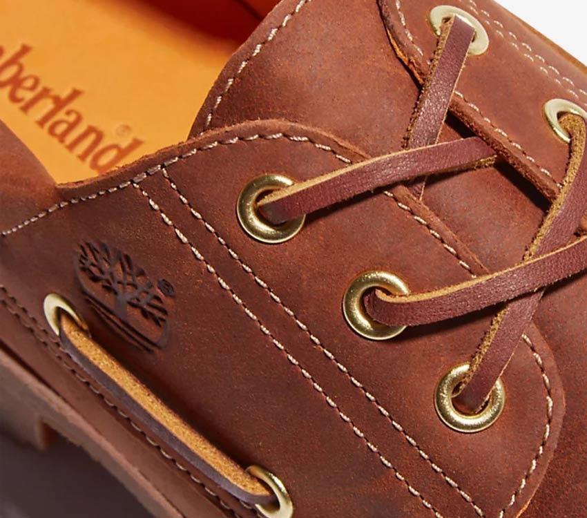 Timberland Mens Authentic Handsewn Boat Shoes Rust Full Grain Leather - Rust