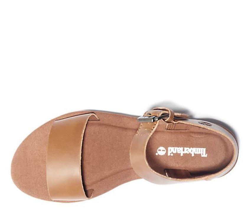 TIMBERLAND WOMENS LOTTIE LOU SANDALS - RUST FULL GRAIN