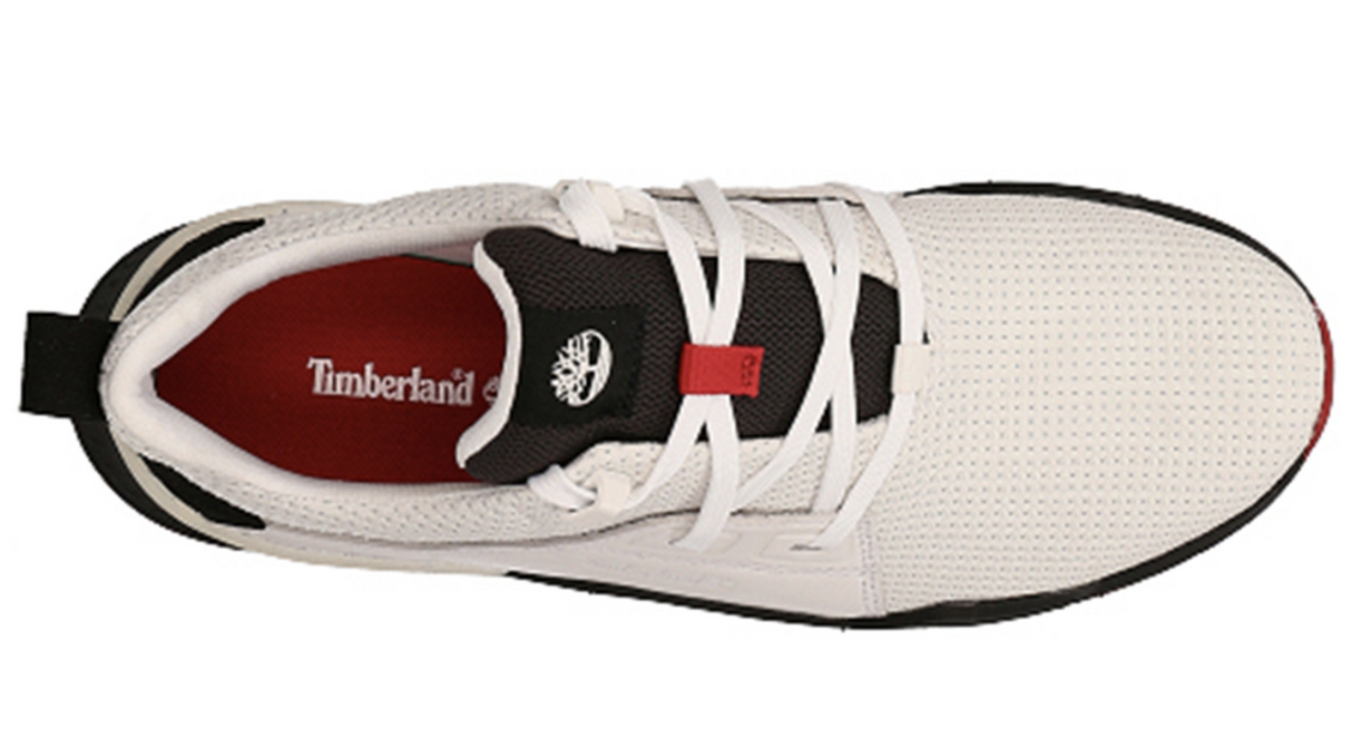 Timberland Mens Concrete Trail Low Sneakers Shoes - White Leather/Mesh