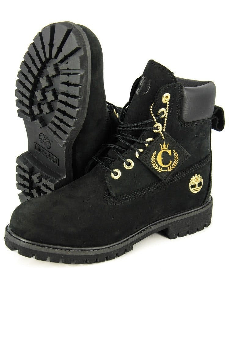 Culture Kings X Timberland Collab 6" Premium Boot - Black/Gold