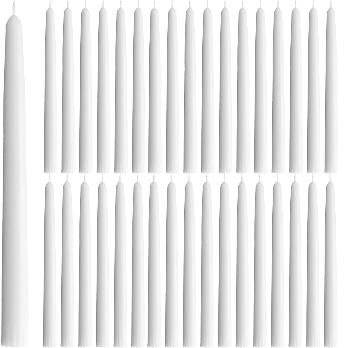 192x Premium Church Taper Candle Pillar Candles White Unscented Lead Free 6Hrs - 25cm (10")