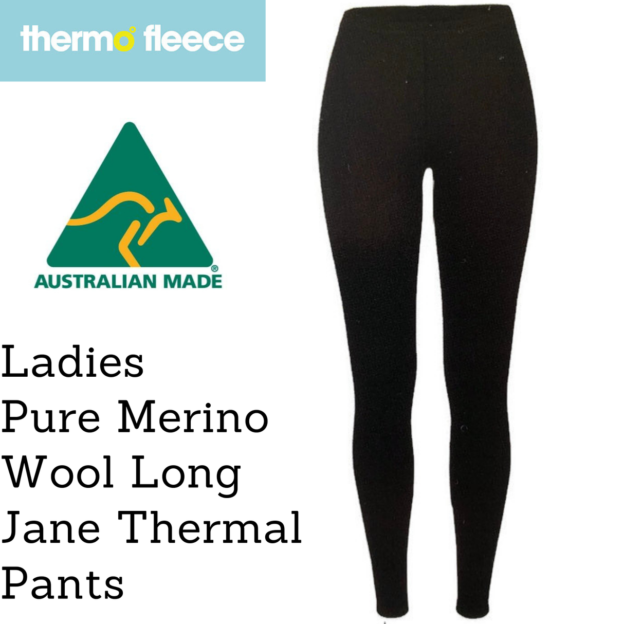 Womens Pure Merino Wool Knit Long Janes Thermal Underwear Thermals Pants