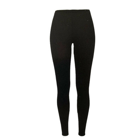 Womens Pure Merino Wool Knit Long Janes Thermal Underwear Thermals Pants - Black