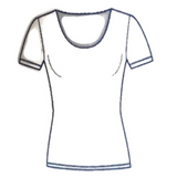 Ladies Scoop Neck Short Sleeve Thermal Top Merino Wool Blend Womens - Natural