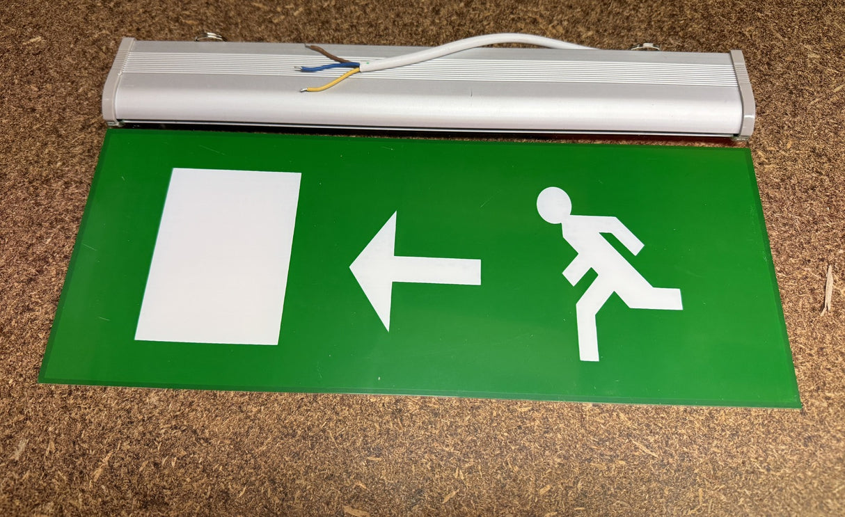 Slimline Emergency Exit Sign Light LED Ceiling Mount Running Man Double Sided