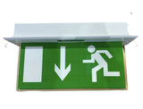 Slimline Emergency Exit Sign Light LED Ceiling Mount Running Man Double Sided