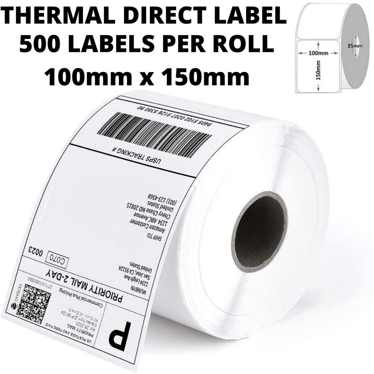 Thermal Direct Labels Roll 100 x 150mm Label Printer Parcel Startrack Zebra SATO