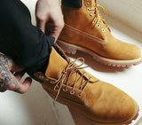 TIMBERLAND Mens 6" Premium Waterproof Boots Original Yellow Shoes - Wheat Nubuck