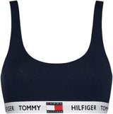 Tommy Hilfiger Crop Top Logo Underband Organic Cotton Bralette Tank - Navy