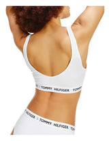 Tommy Hilfiger Crop Top Logo Underband Organic Cotton Bralette Tank - White