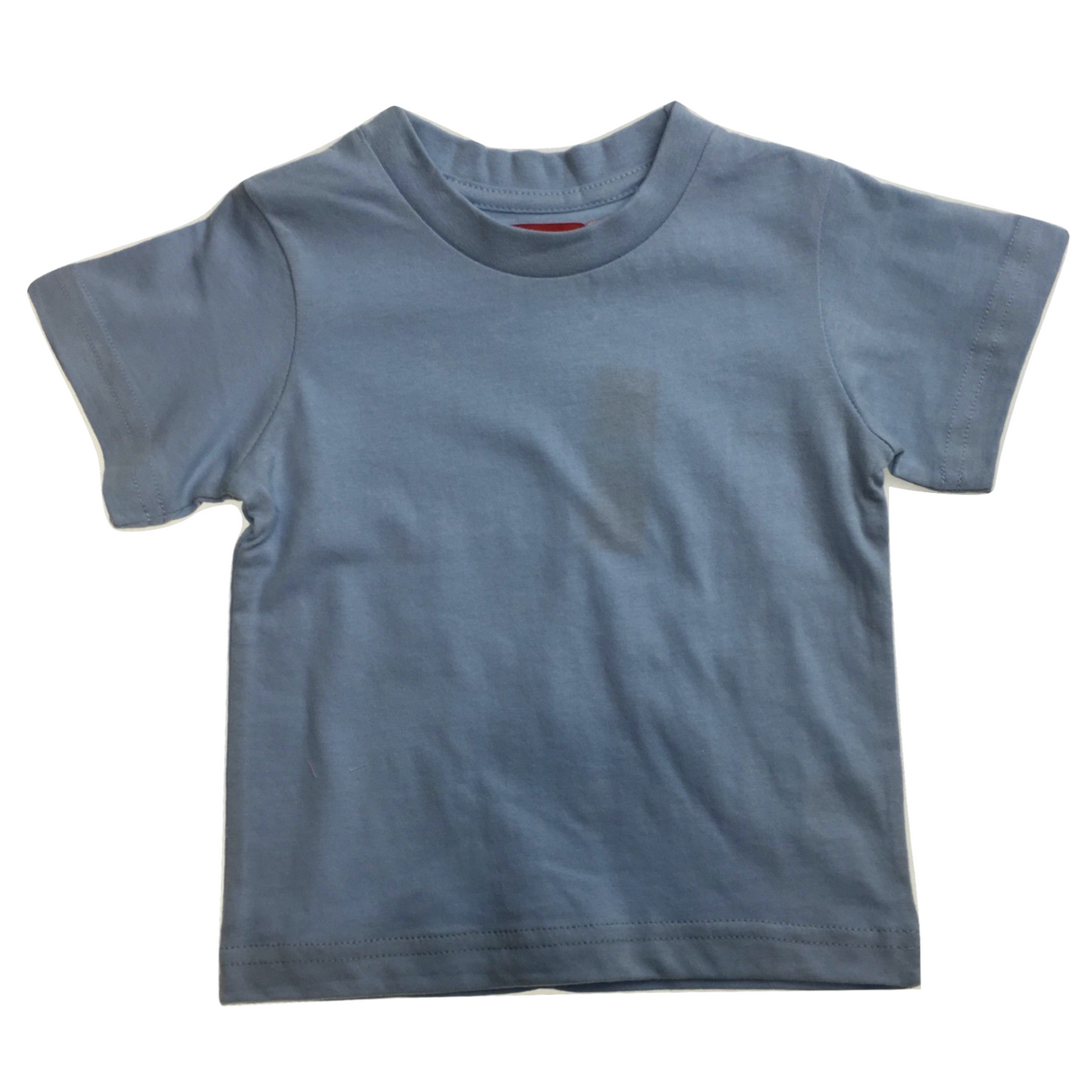 TODDLER PLAIN T SHIRT 100% COTTON Basic Blank Tee Top Teen Teenager Crew Kids - Sky Blue