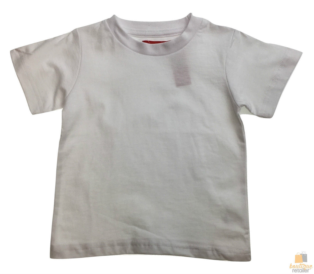 TODDLER PLAIN T SHIRT 100% COTTON Basic Blank Tee Top Teen Teenager Crew Kids - White