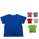 TODDLER PLAIN T SHIRT 100% COTTON Basic Blank Tee Top Teen Teenager Crew Kids - Bright Blue