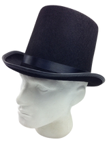 BLACK TOP HAT Costume Mad Hatter Party Wedding Magician Formal Trilby Fedora