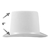 WHITE TOP HAT Costume Mad Hatter Party Fancy Dress Magician Formal Trilby Fedora